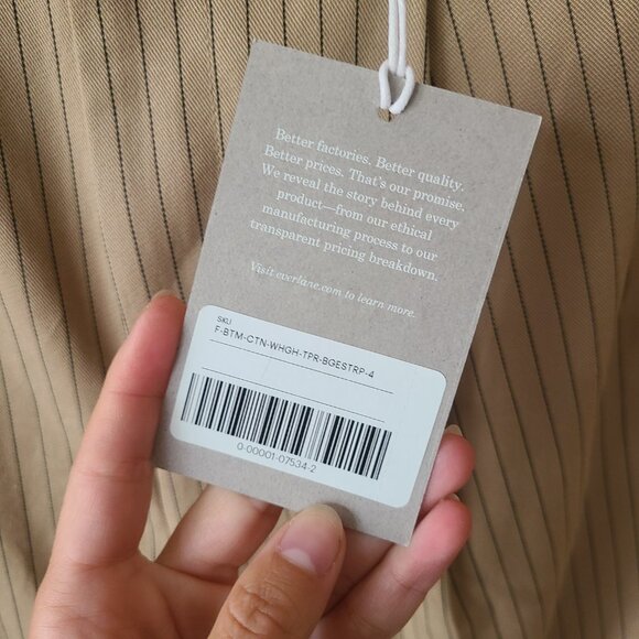 Everlane The Draper High Waisted Pinstripe Trouser Pants Size 4 - New with tags - Picture 7 of 16